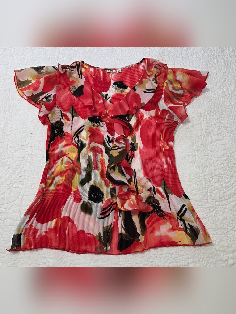 Cato Sheer Ruffled Blouse. - Picture 3 of 8